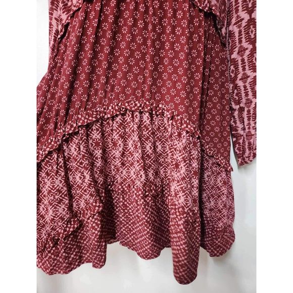 Anthropologie Tiered V-Neck Mini Dress Size XS. B-4 - Picture 5 of 7